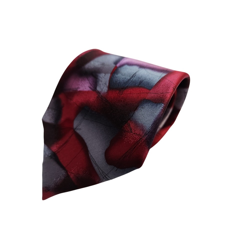 J. Garcia Mens Silk Tie The Blue Iceberg Collection Fifty-Four Red 3.75 x 60